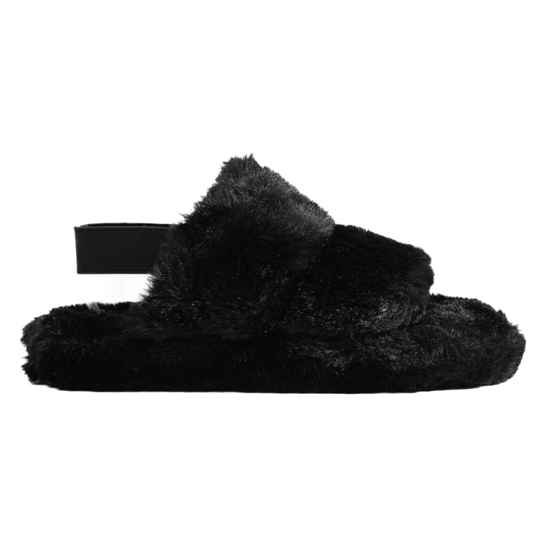 Pantuflas de pelo para mujer Shelovet negro