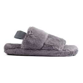 Pantuflas de pelo para mujer Shelovet gris