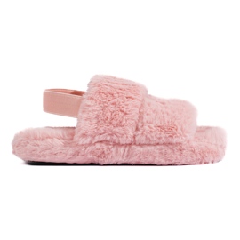 Pantuflas de pelo para mujer Shelovet rosa empolvado rosado