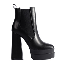 Shelovet botas de plataforma negras con banda elástica negro
