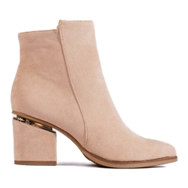 Botines de ante beige claro de Shelovet