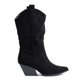 Botas cowboy de mujer Shelovet en ante negro