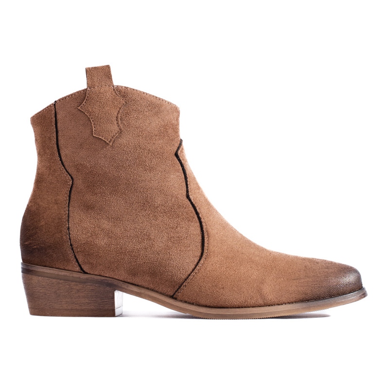 W. Potocki Botas cowboy potocki camel bajas de ante marrón