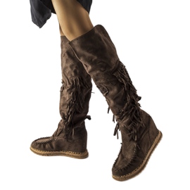 Botas de cuña marrones de Cascia marrón
