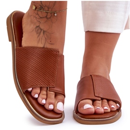Pantuflas Mujer Harmony Piel Camel marrón