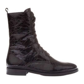Marco Shoes Botas clásicas de tacón bajo negro