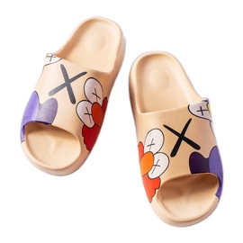 Chanclas beige oscuro con estampado Lindale Chanclas beige oscuro con estampado Lindale