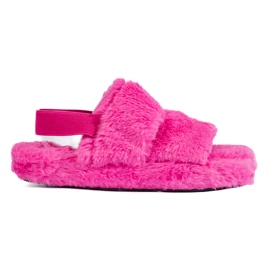 Pantuflas de pelo mujer Shelovet fucsia rosado