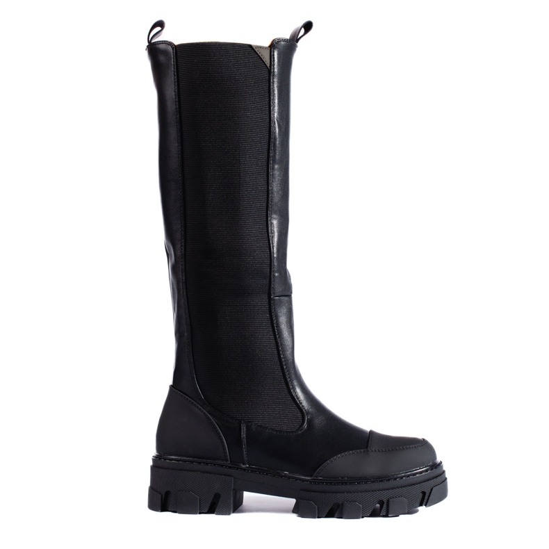 Botas negras con parte superior Shelovet flexible. negro Botas negras con parte superior Shelovet flexible. negro