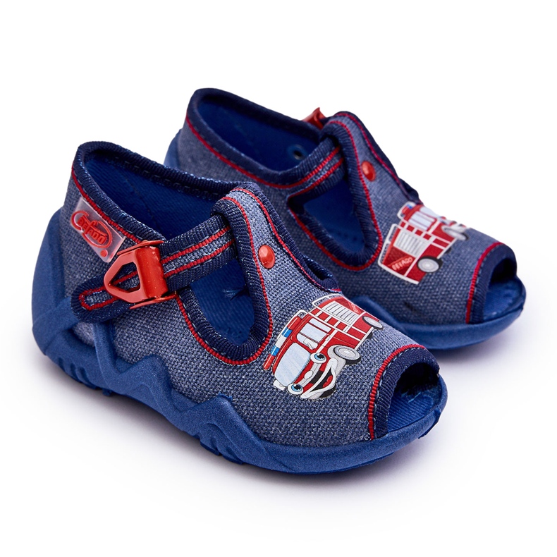 BEFADO S.A. Sandalias Infantiles, Pantuflas Befado, Camión de Bomberos 217P118, Azul