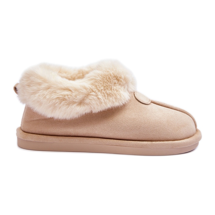FB3 Pantuflas de mujer con pelo, beige claro Lanoze