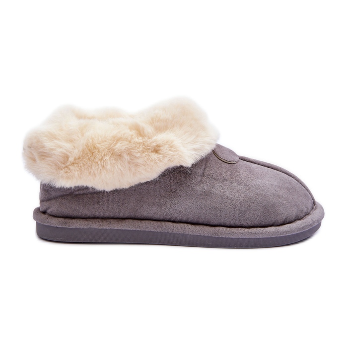 FB3 Pantuflas de mujer con pelo, gris Lanoze FB3 Pantuflas de mujer con pelo, gris Lanoze