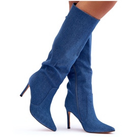 Botas denim tacón Melisandra azul