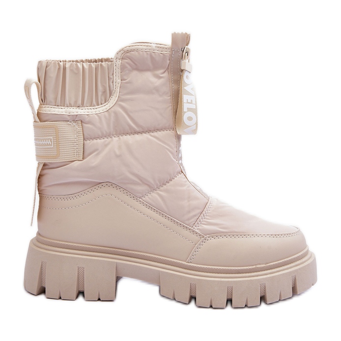 PE1 Botas de nieve con aislamiento alto para mujer Beige Freoc