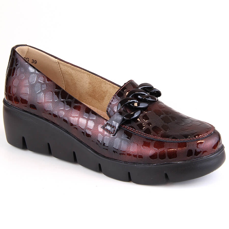 Zapatos cuña mujer piel burdeos Filippo DP4128 rojo