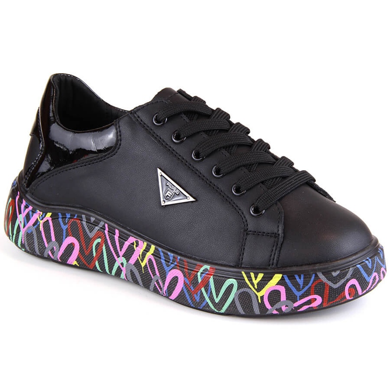 Zapatos de mujer de piel con plataforma negra de colores Filippo DP4480 negro