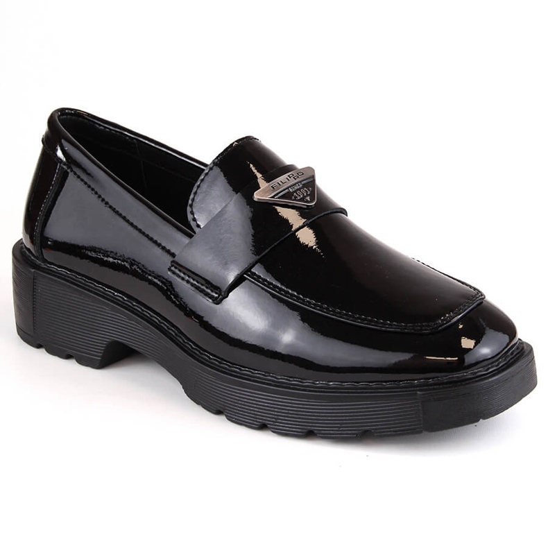 Zapatos slip-on de mujer en charol negro Filippo DP4710