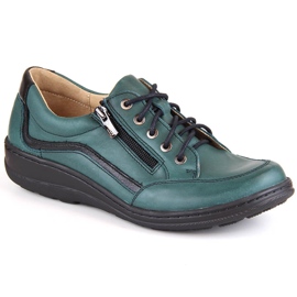 Zapatos cómodos mujer piel verde Helios 411