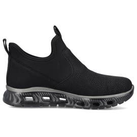 Zapatos sin cordones cómodos hasta el tobillo para mujer, negro Rieker M6053-00