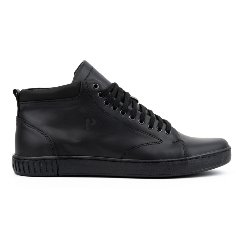Polbut Zapatillas de piel para hombre 2108, negro.