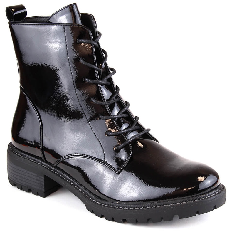 Botas aislantes de mujer en charol, negro Vinceza 10662