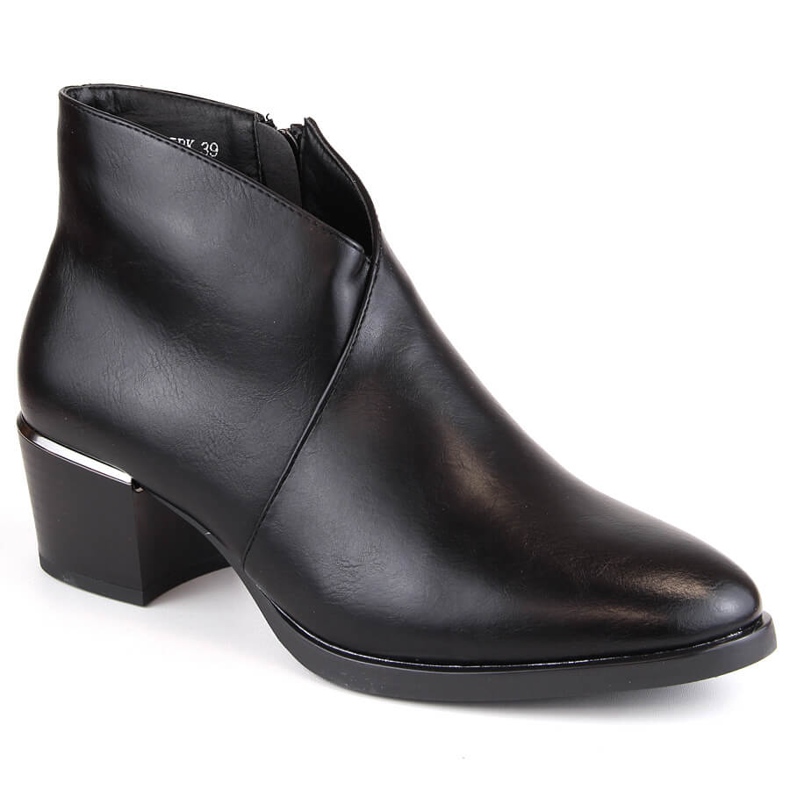 Botas cowboy de tacón alto aislantes para mujer, negro Vinceza 58125