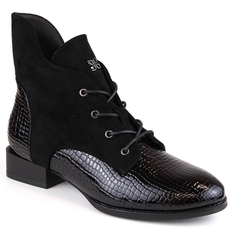 Botas de mujer negras con aislamiento y tacón plano Vinceza 16439 negro