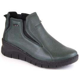 Botas cuña mujer cómodas de piel, aislantes verde Helios 552.566