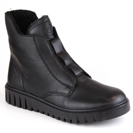 Botas de mujer cómodas de piel con aislamiento negro Rieker Y3458-00
