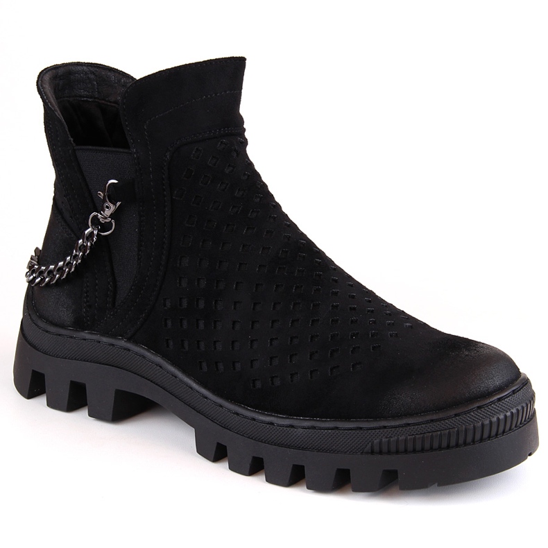 Botas trabajadoras mujer serraje negro Potocki 12028