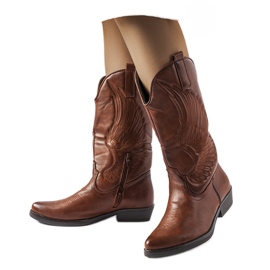 Botas cowboy marrones con estampado Olinda marrón