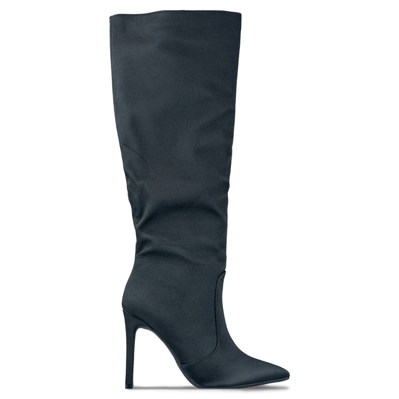 Botas de mujer satinadas negras negro Botas de mujer satinadas negras negro