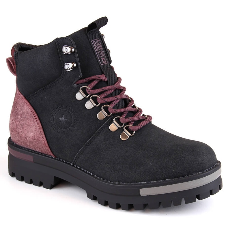 Botas negras con cordones para mujer Big Star MM274318 negro Botas negras con cordones para mujer Big Star MM274318 negro