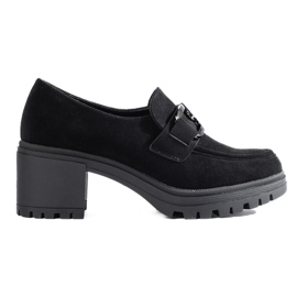 Zapatos de tacón de ante negro de Vinceza