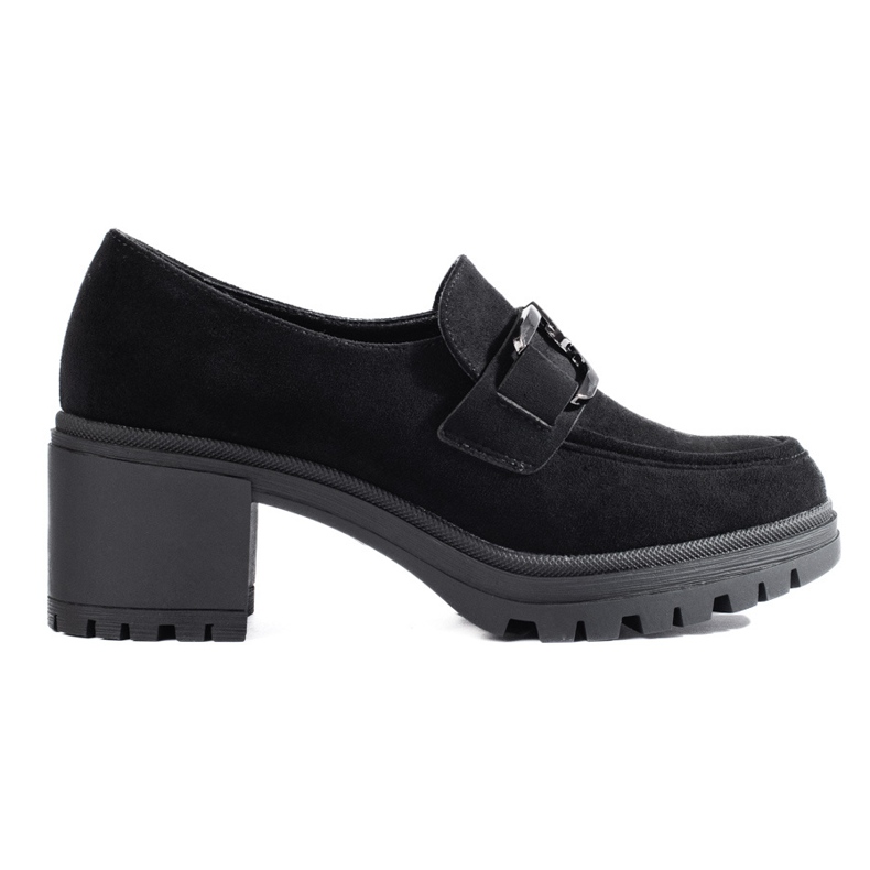 Zapatos de tacón de ante negro de Vinceza