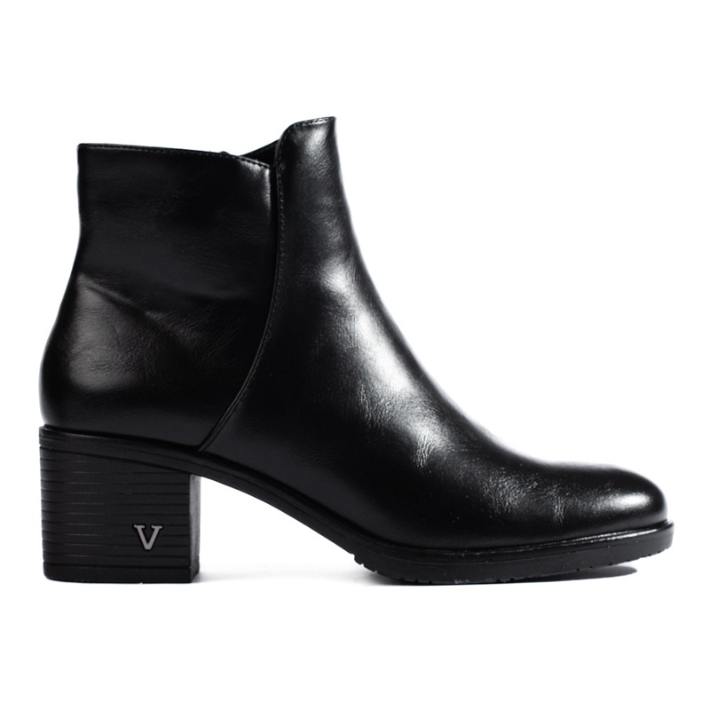 Botines clásicos de tacón alto negros de Vinceza