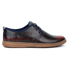 Kampol Zapatos casual hombre piel 22KAM, burdeos negro