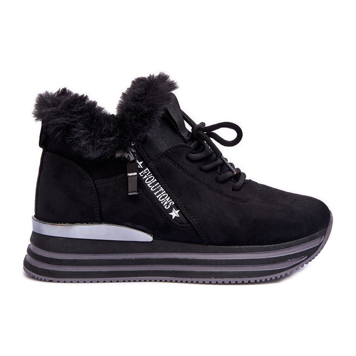 FB3 Zapatos deportivos negros con plataforma Jamarie y piel
