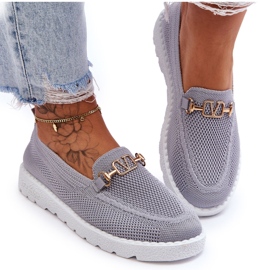 PM1 Zapatillas Deportivas Con Adornos Sin Cordones Para Mujer Gris Alena