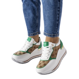 Inna Zapatillas con cuña Rouxi en blanco y verde
