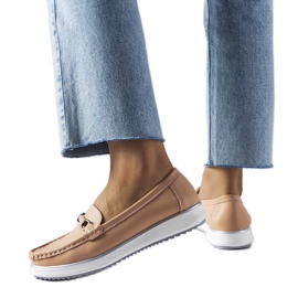 Mocasines rosas con aplicación de piel de Vinceza