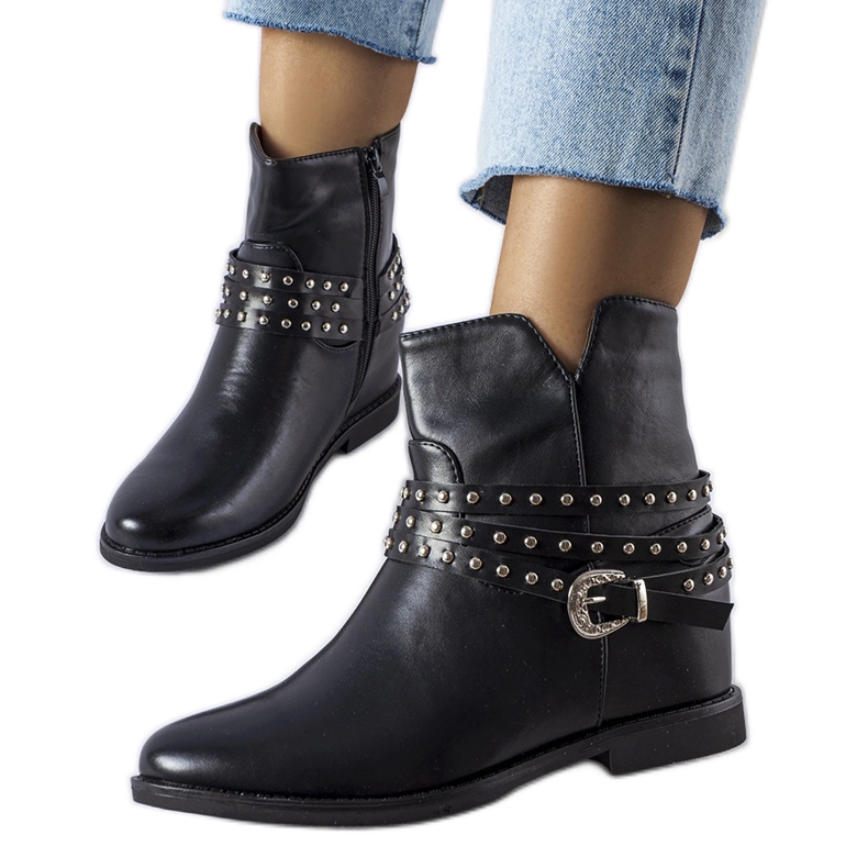 Botines negros con cuña forrada Anchorage