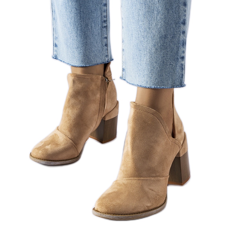 Botines beige con recorte Marinella