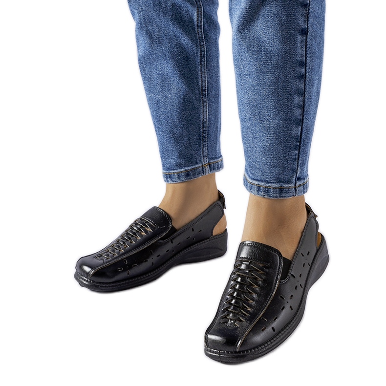 Sandalias Glafi caladas negras negro