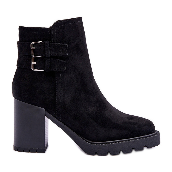 Botas Tacón Alto Ante Negro Makeline