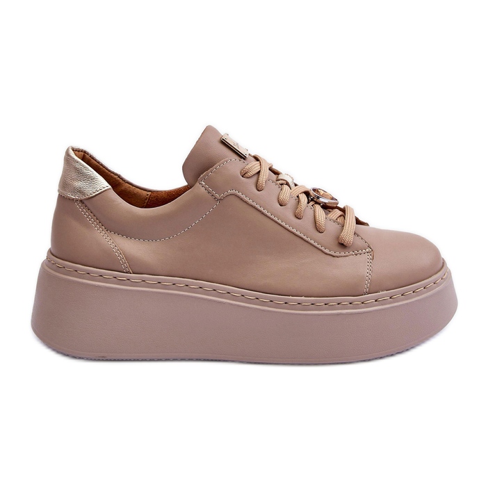 Deportivas de Piel con Plataforma Maciejka 06191-04 Beige