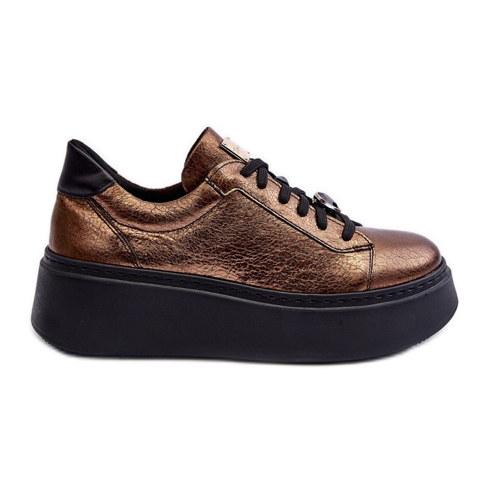 Zapatos Deportivos de Piel con Plataforma Maciejka 06191-24 Cobre marrón