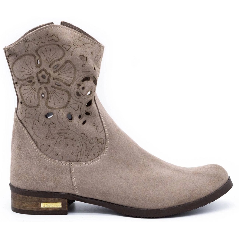 Olivier Botas cómodas caladas beige oscuro