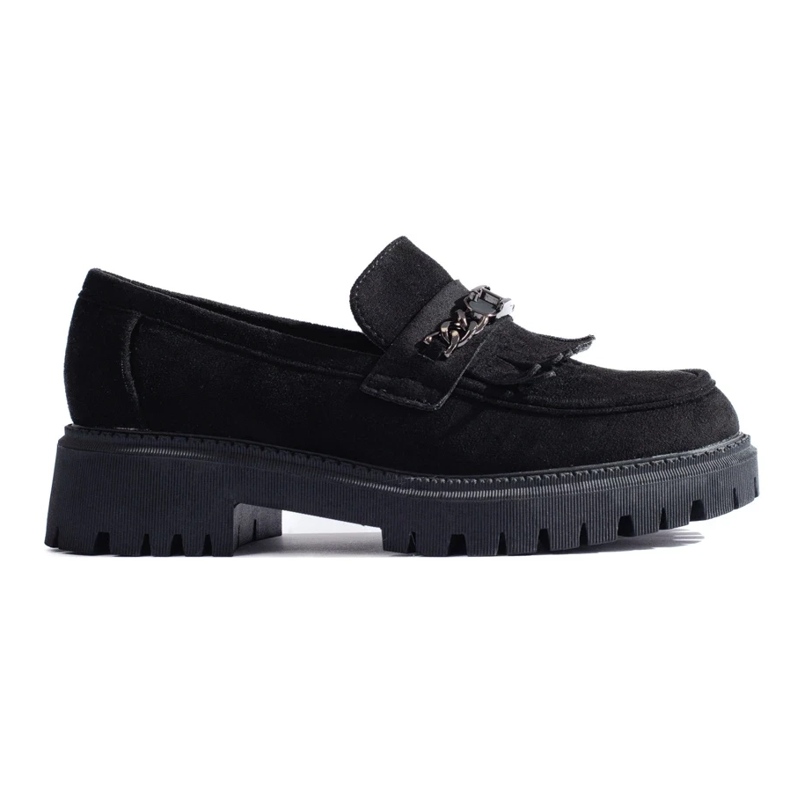 Mocasines de mujer Shelovet de ante negro
