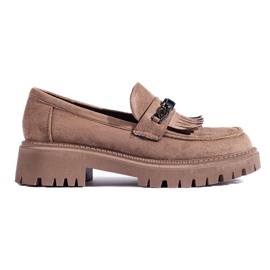 Mocasines de mujer Shelovet de ante beige